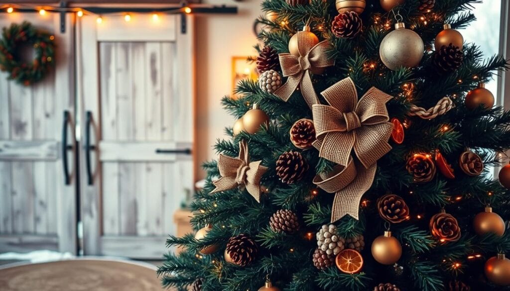 farmhouse christmas tree decor