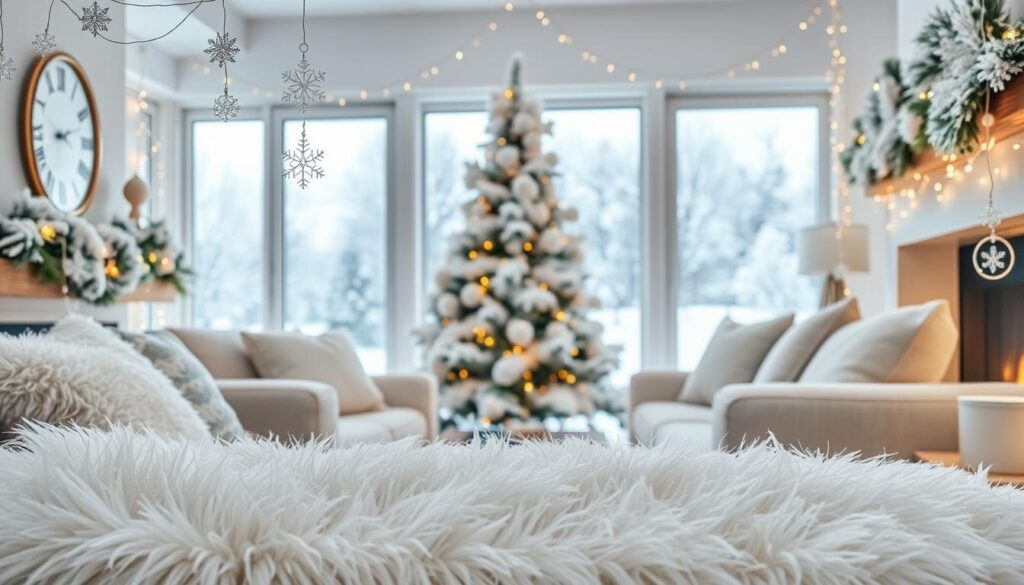 faux snow winter decorations