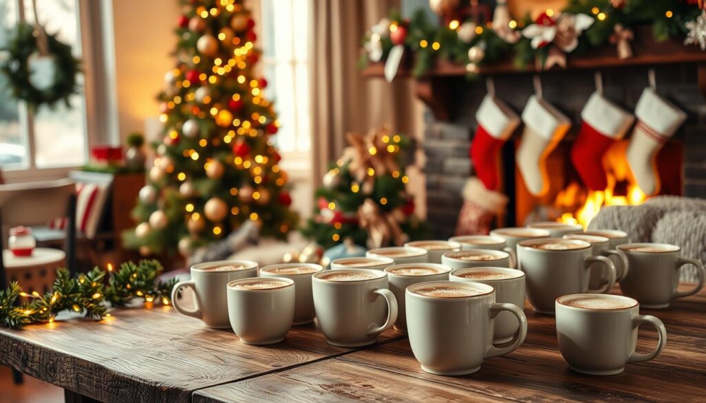 festive Christmas decor with mugs
