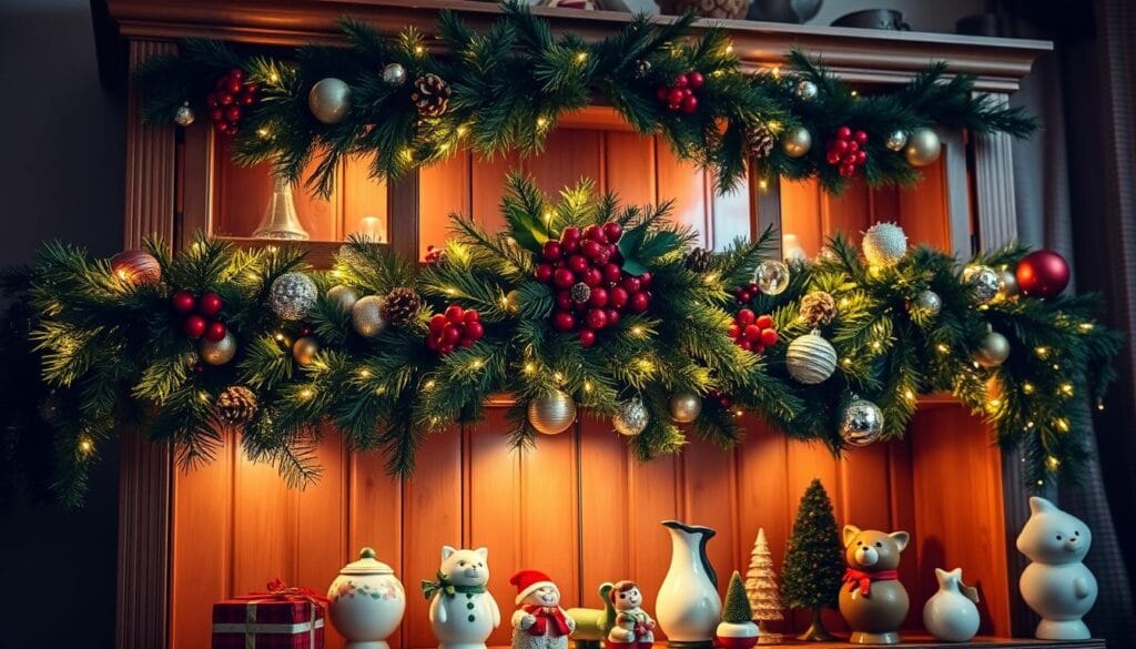 festive cabinet decor for Christmas