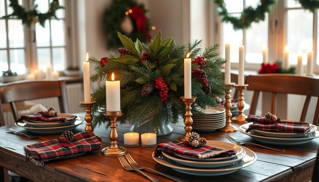 festive dining table centerpiece