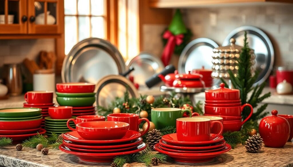 festive dishware kitchen decor