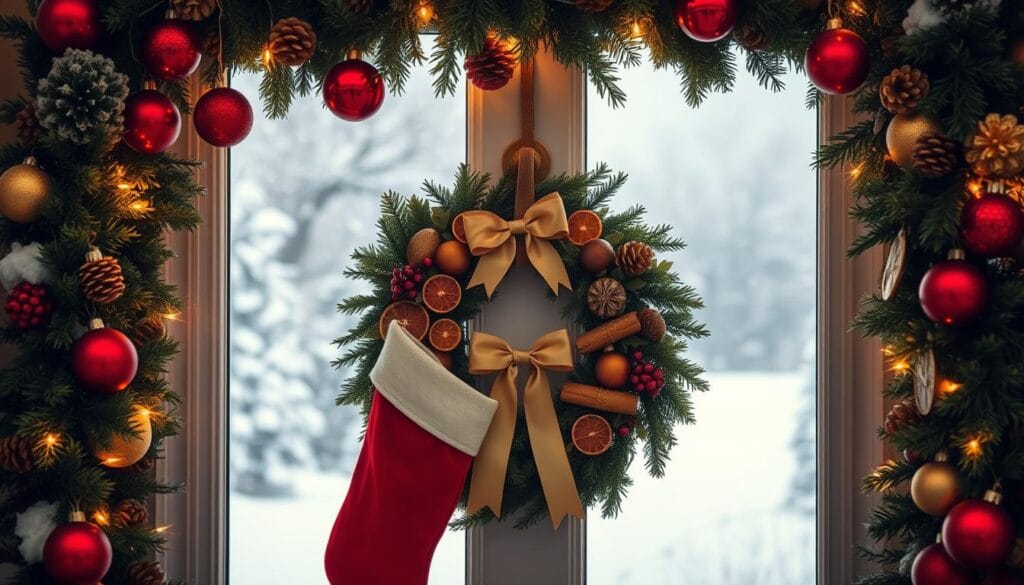 festive door ornamentation
