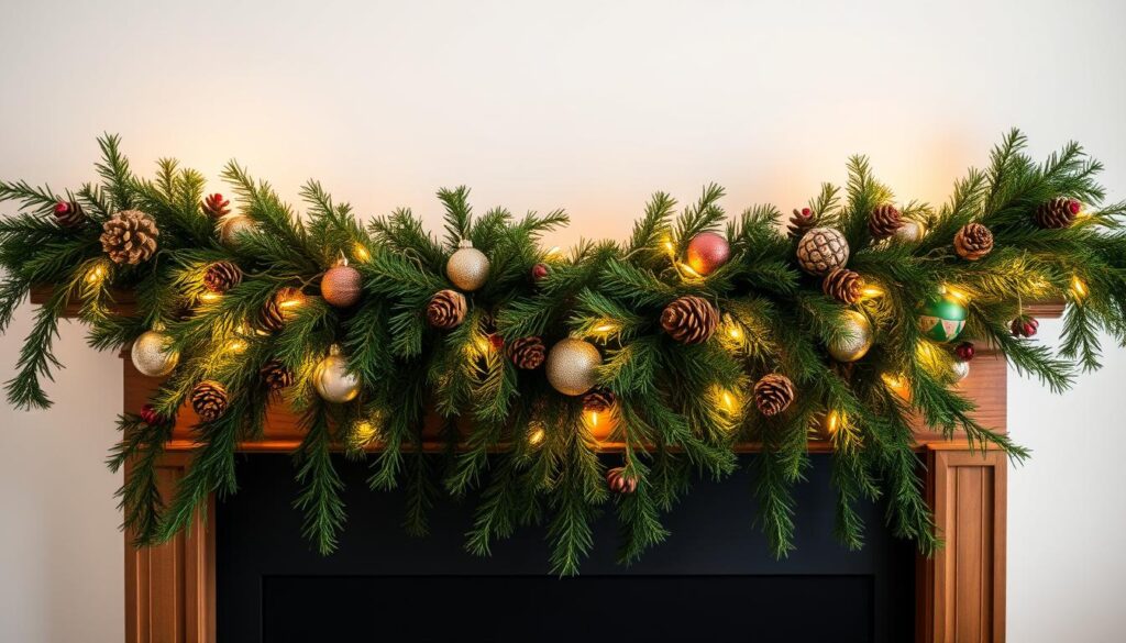 festive footboard garland