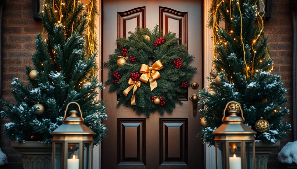 festive front door decor