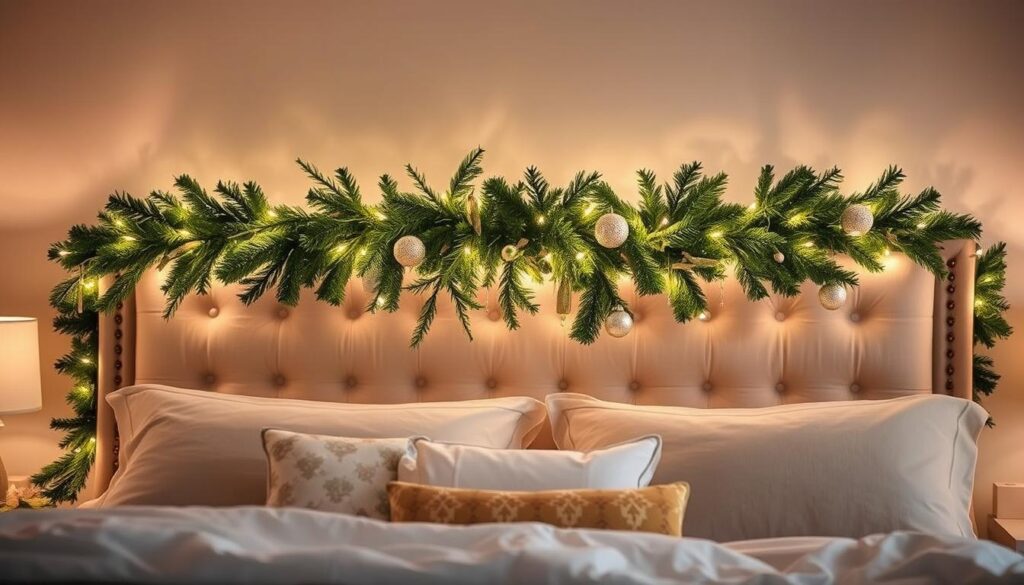 festive headboard garland