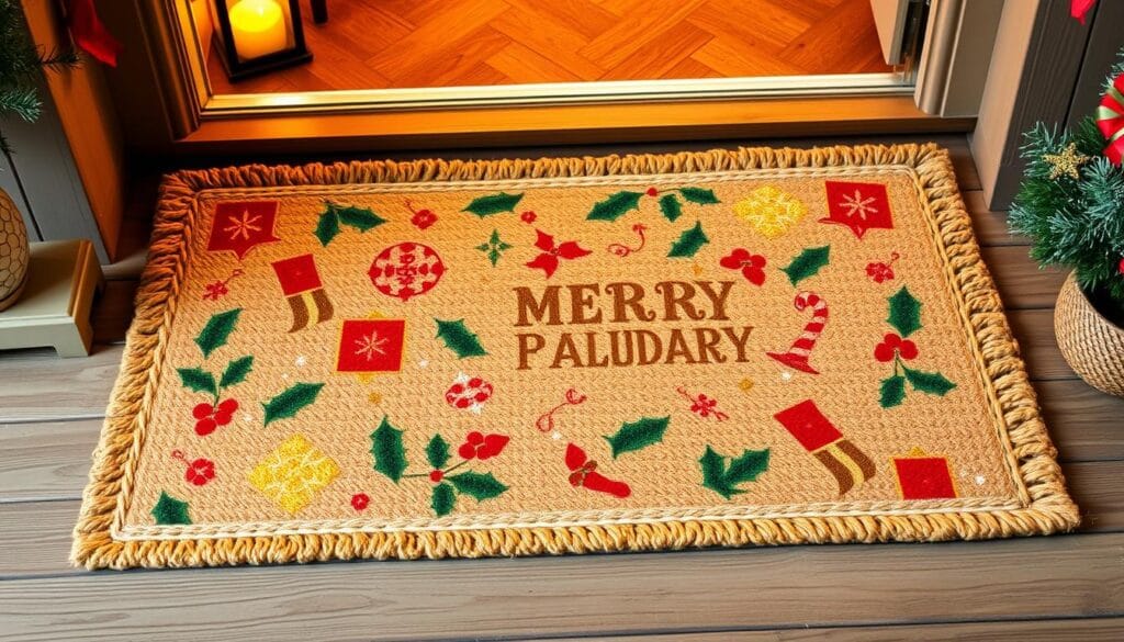 festive holiday doormat