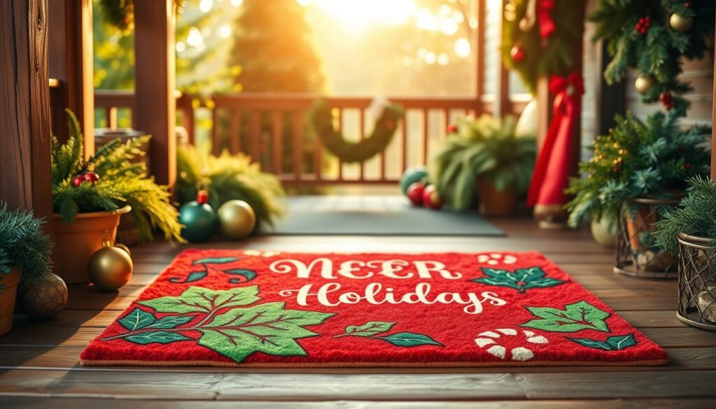 festive holiday doormat