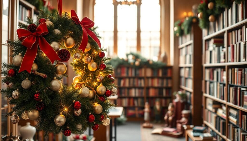 festive library ornaments