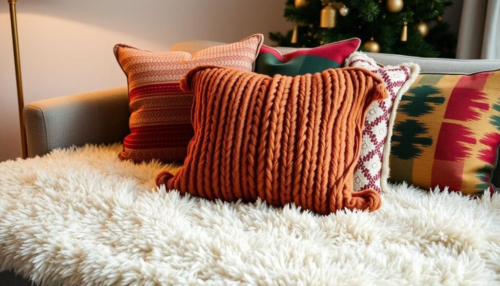 festive pillow arrangement inspiration