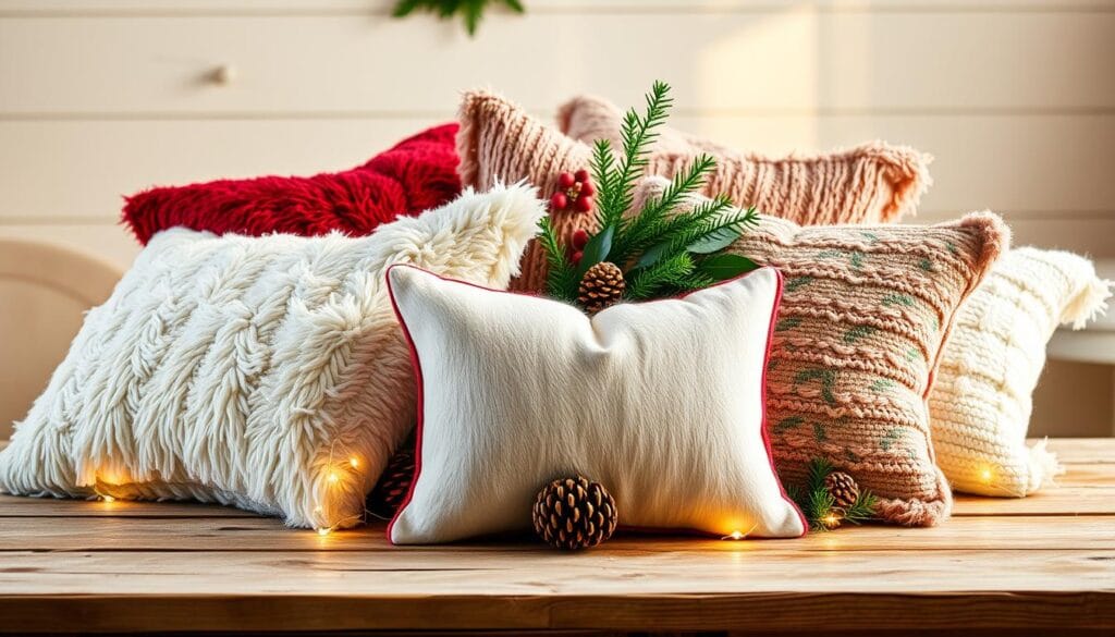 festive pillow arrangement inspiration