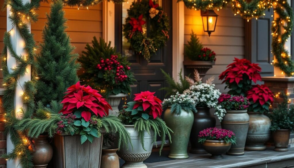 festive planters and containers
