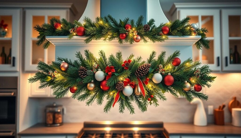 festive range hood centerpiece