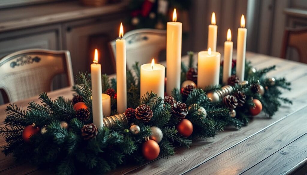 festive table centerpiece ideas with candles