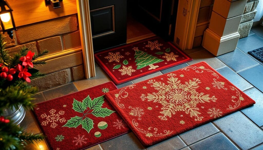 festive welcome mats