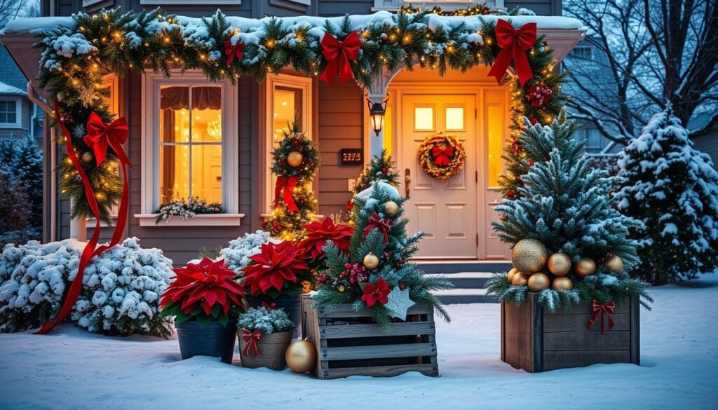 festive window and door christmas decorating