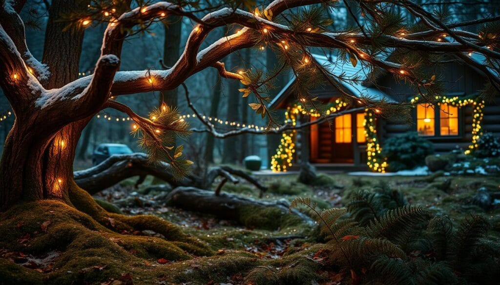 festive woodland accents