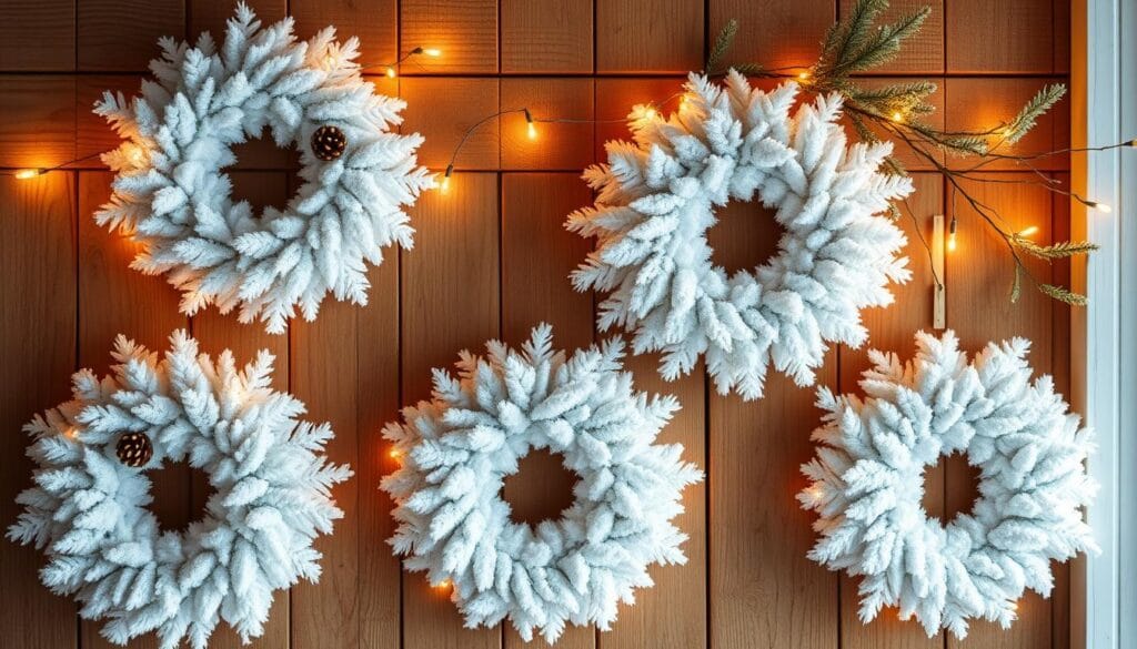 flocked wreaths