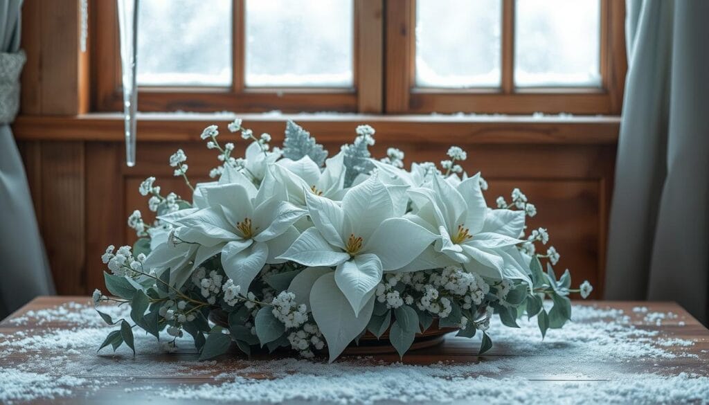 frosty floral arrangements