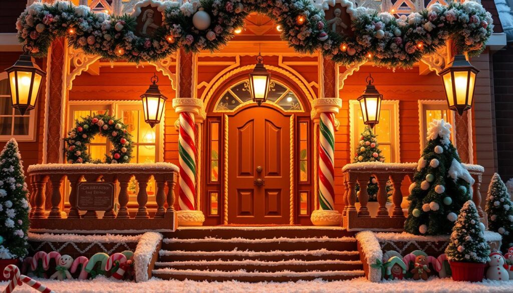 gingerbread facade porch decor
