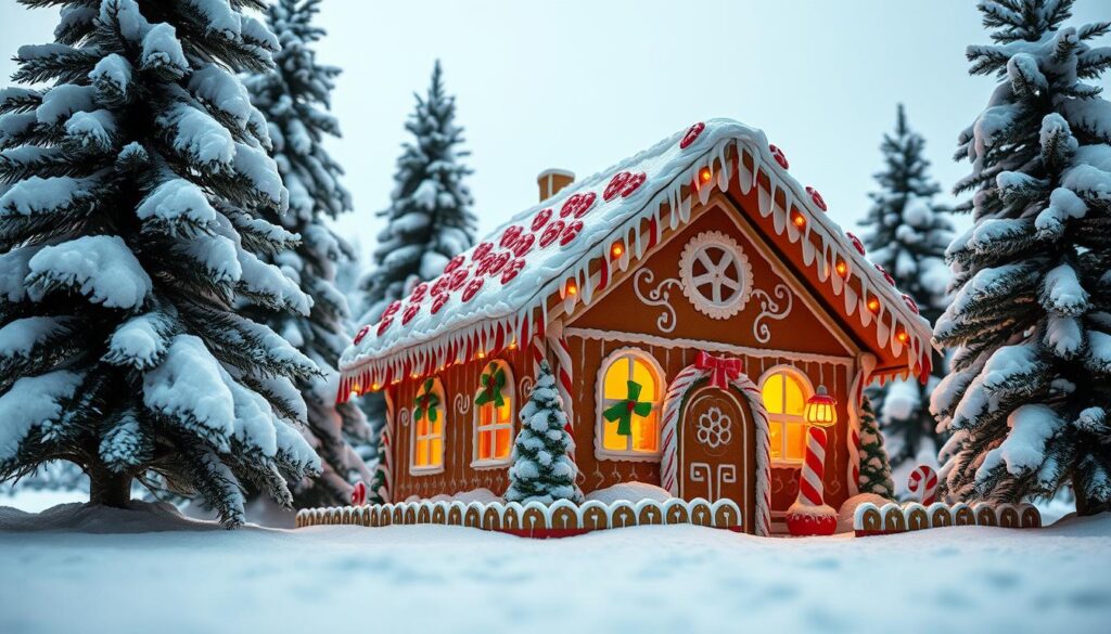gingerbread house holiday display