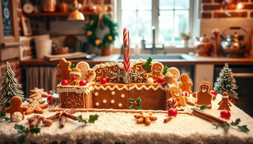 gingerbread kitchen sink display
