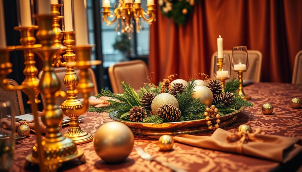 gold and brass table accents