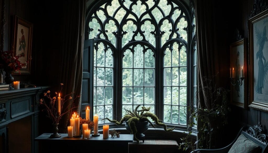 gothic home decor with natural elements