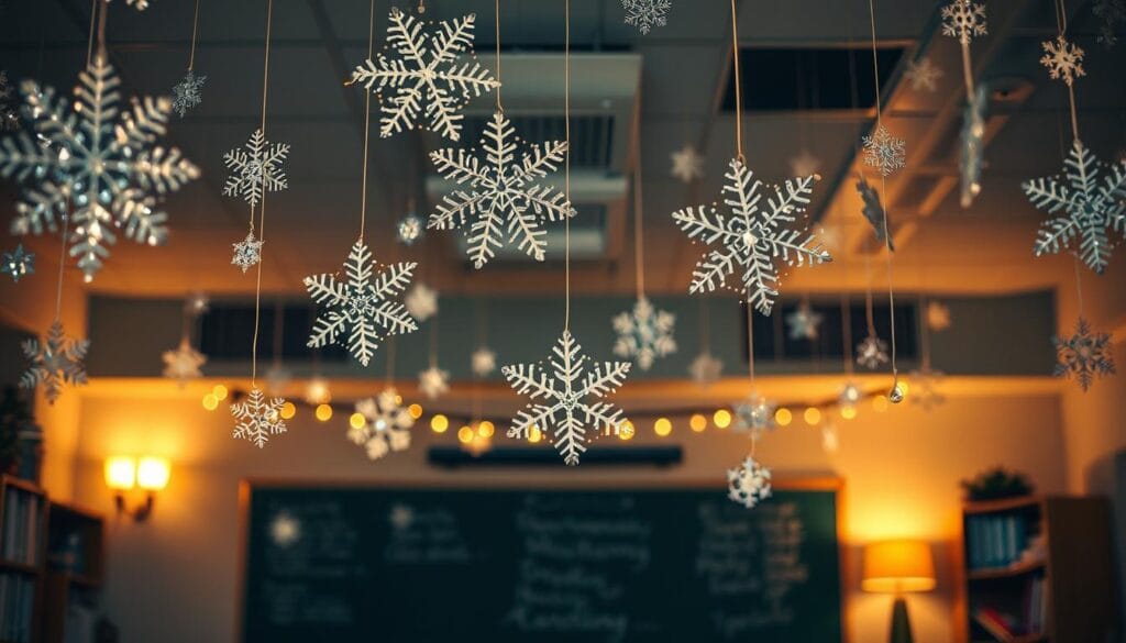 hanging snowflake classroom decorations