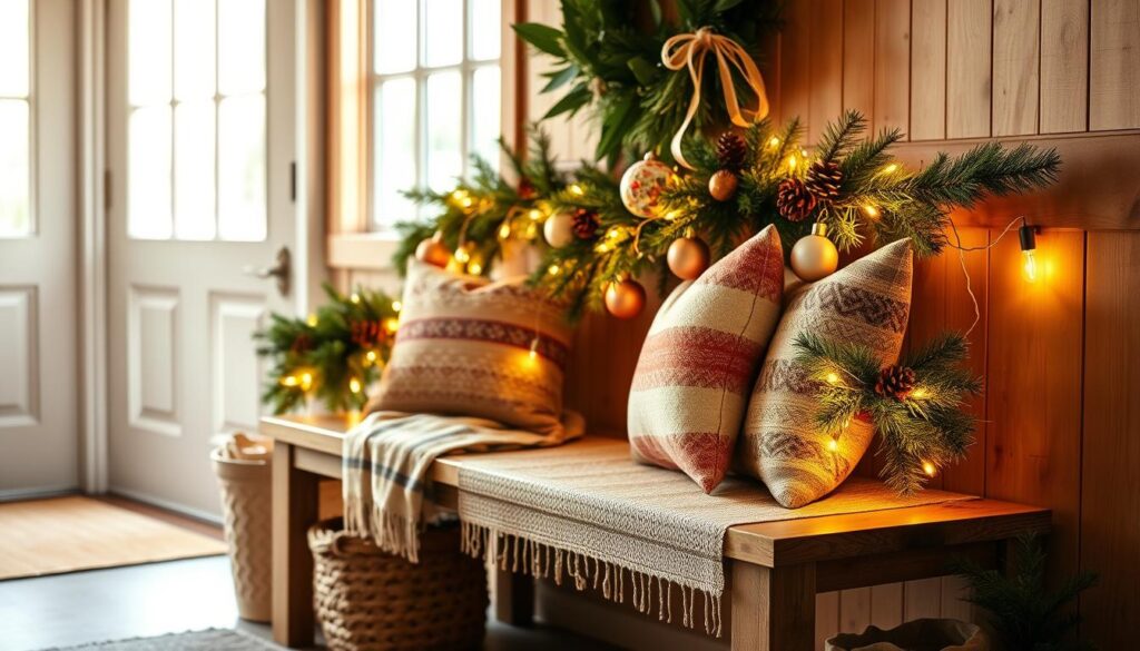 holiday bench decor