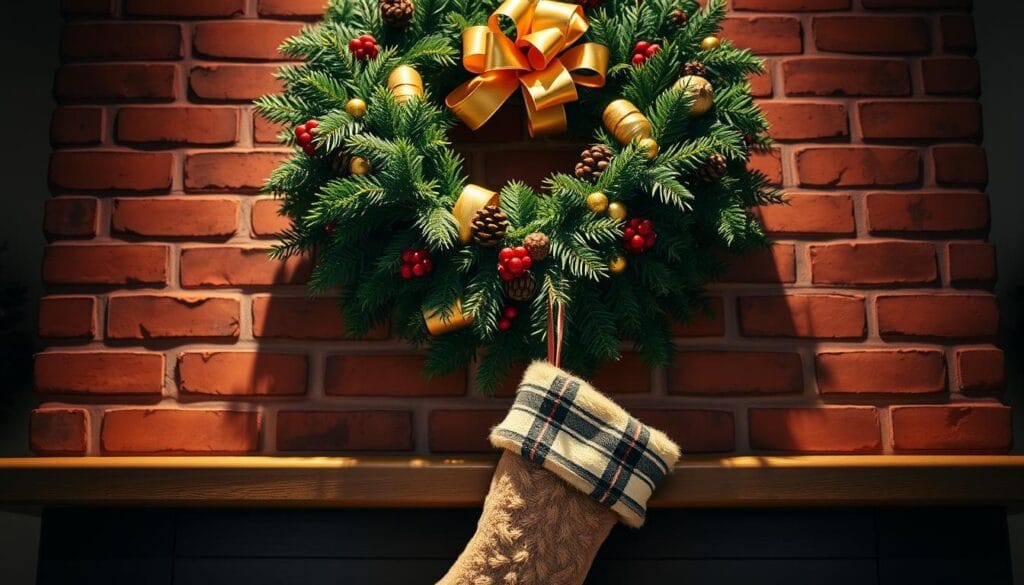holiday chimney decorating