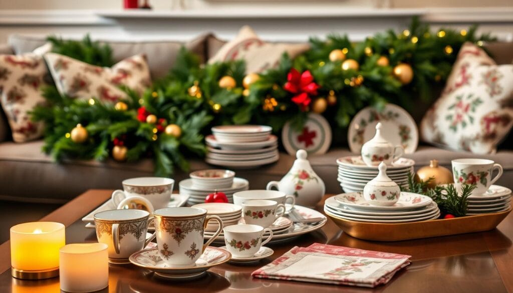 holiday coffee table styling