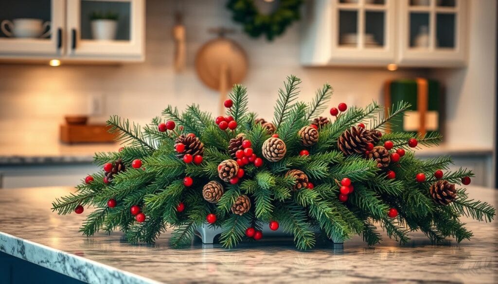 holiday kitchen island centerpiece