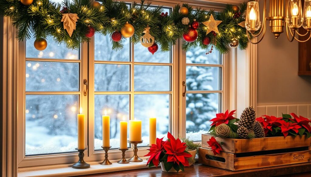 holiday kitchen window decor