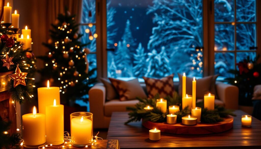 holiday lighting ideas with candles and lights