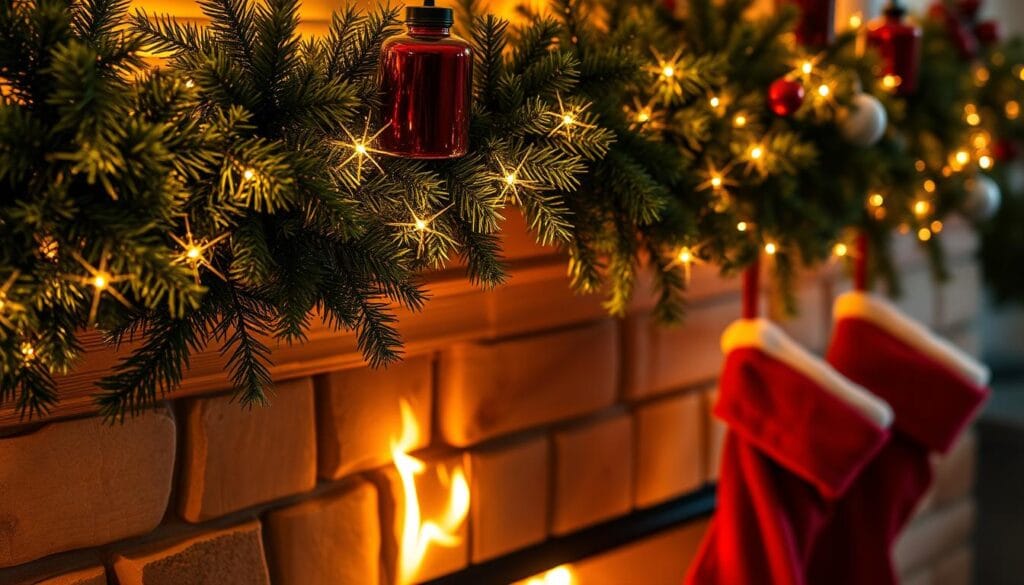 holiday lights and garlands
