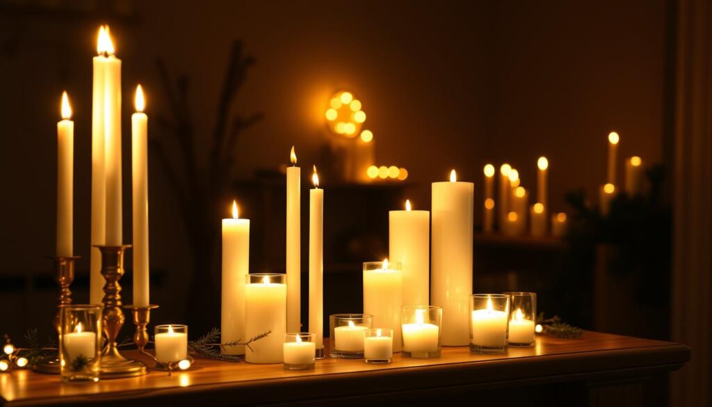 hygge lighting with candles