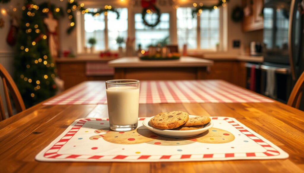 kid-friendly cookies and milk placemat
