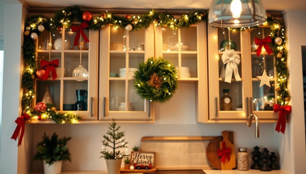 kitchen cabinet Christmas decorations