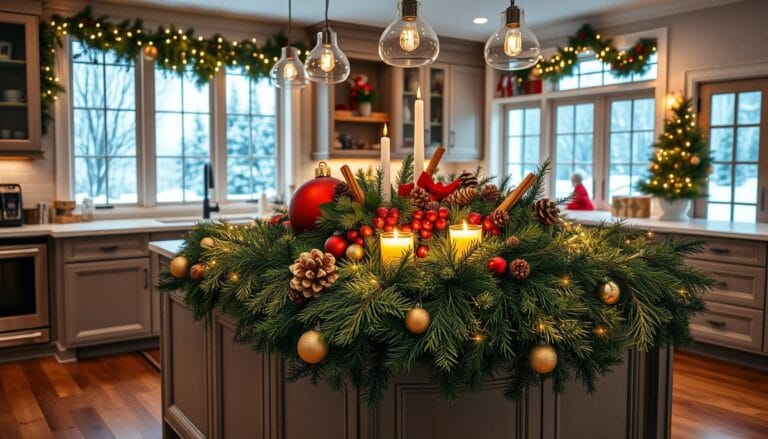 kitchen island christmas decor ideas