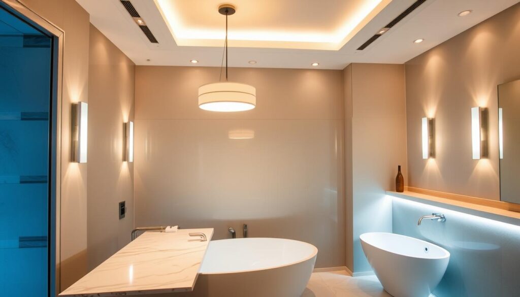 layered lighting for bathroom design