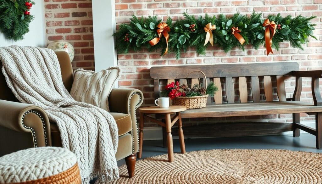 layering textures for cozy holiday decor