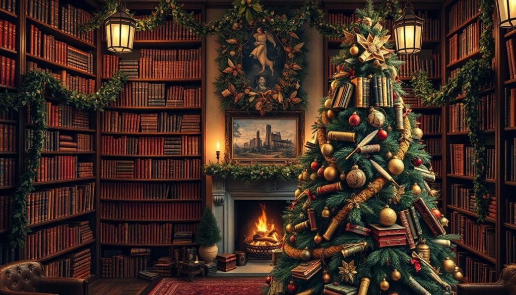 literature-inspired Christmas decor