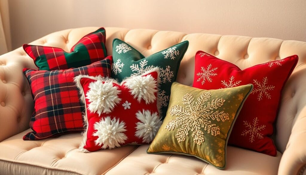low-cost Christmas throw pillows