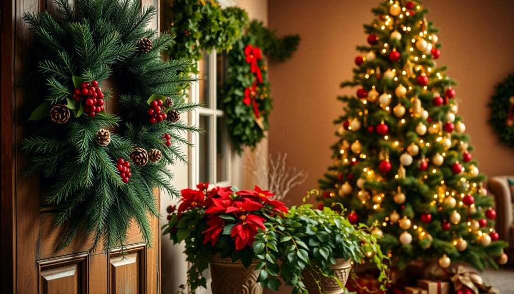 lush greenery Christmas decor