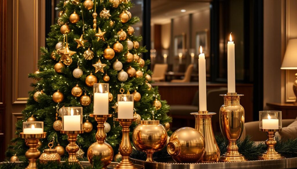 luxe mixed metal holiday decor