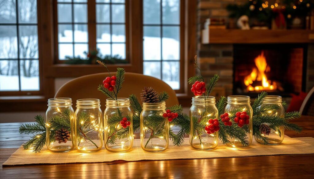 mason jar christmas table centerpieces