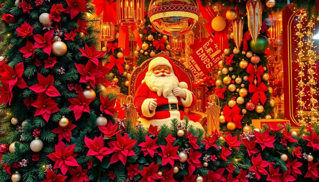 maximalist holiday window display