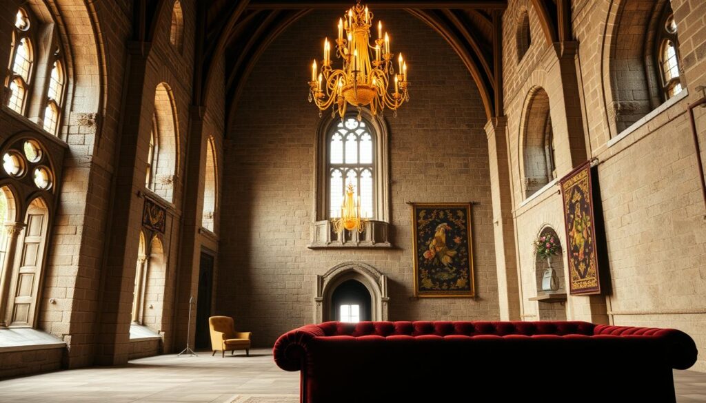 medieval interiors with modern textiles