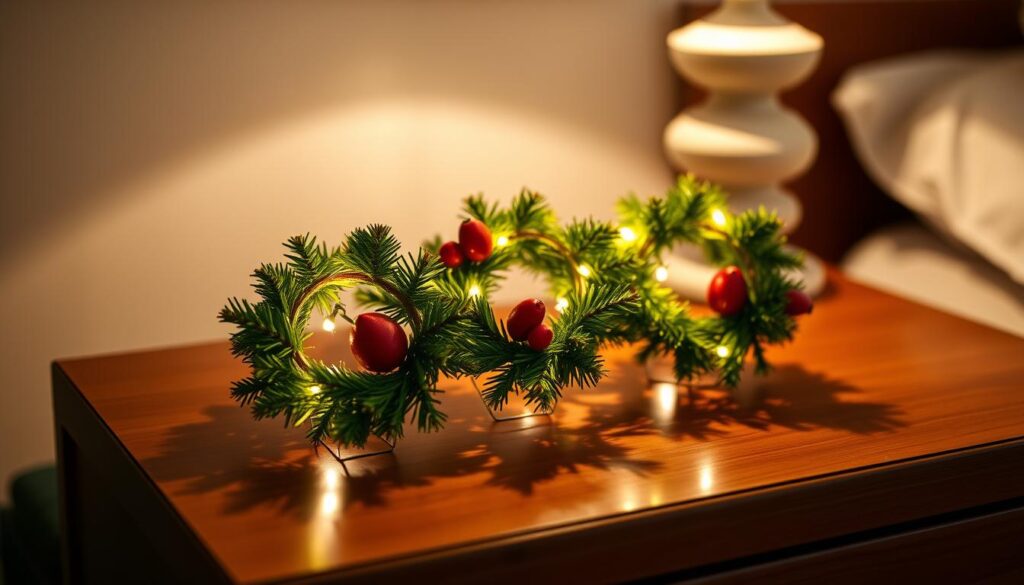 mini wreaths for nightstand decor